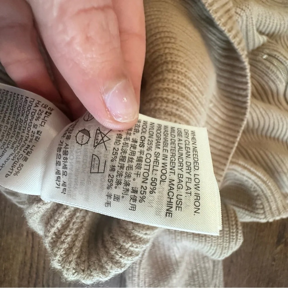 & Other Stories Half Zip knit Sweater in Beige Brown size  Large Womens D0656 - Picture 10 of 12